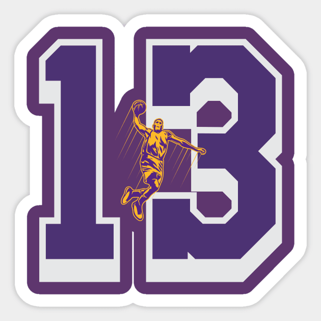 lakers number  13 Sticker by Basketball-Number